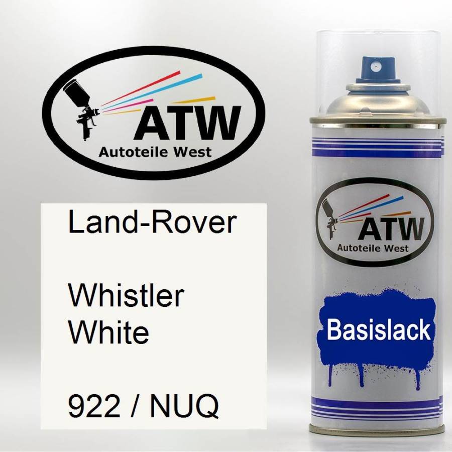 Land-Rover, Whistler White, 922 / NUQ: 400ml Sprühdose, von ATW Autoteile West.
